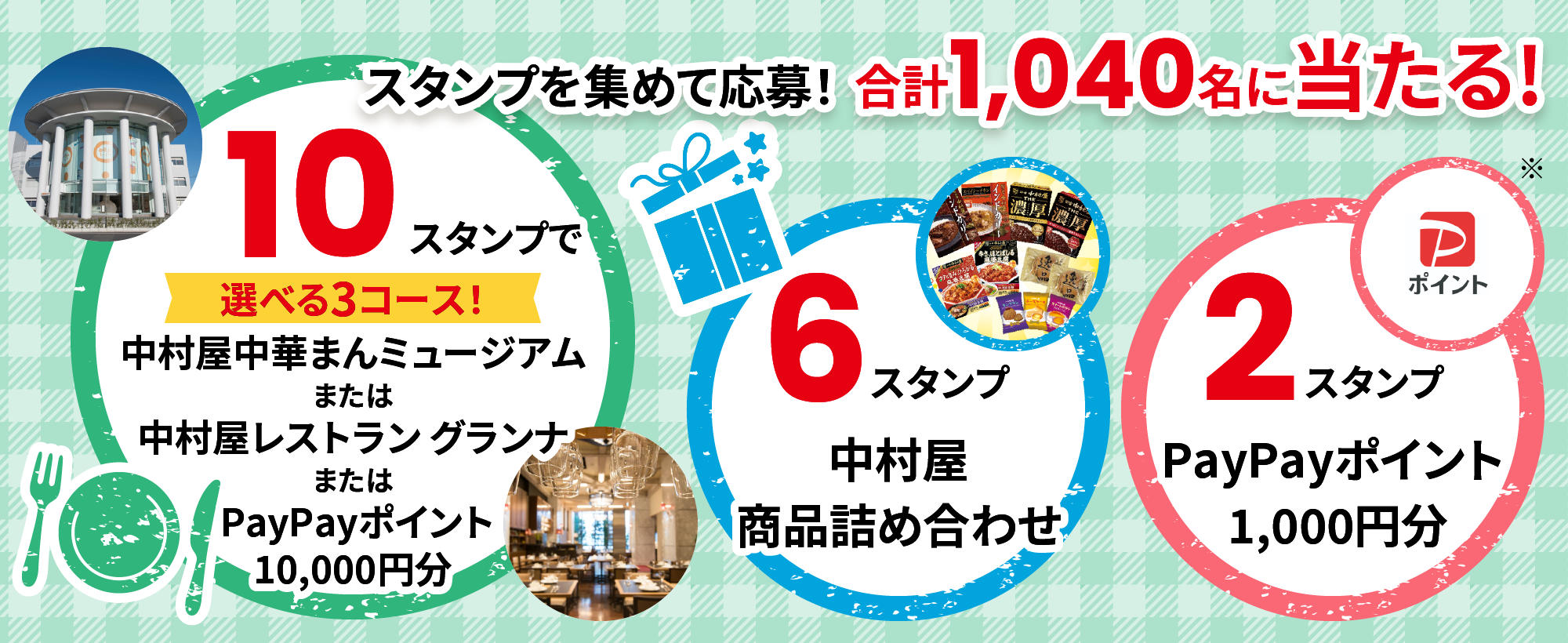 スタンプを集めて応募！合計1,040名に当たる!